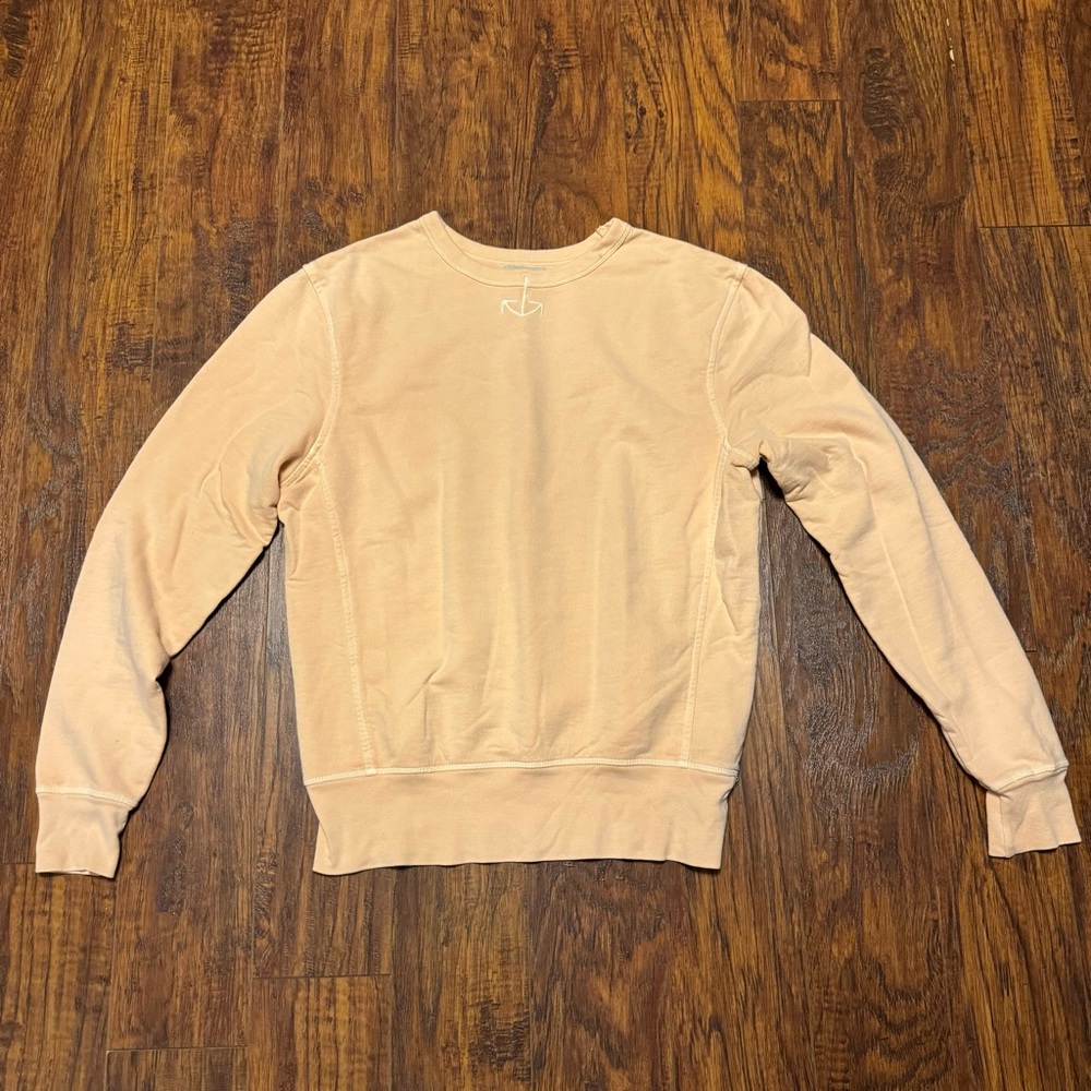 KJP Kiel James Patrick Anchor Collar Sweatshirt Made in USA S Orange Pea…